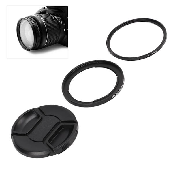 Skyddande 67mm UV-filter Filterring Linsskyddslock Set för Canon SX40-serie Kamera