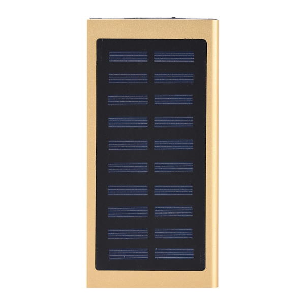 10000mAh Dual USB Bærbar Hurtigopladning Sol Mobil Powerbank Metal Case DIY Kit Guld