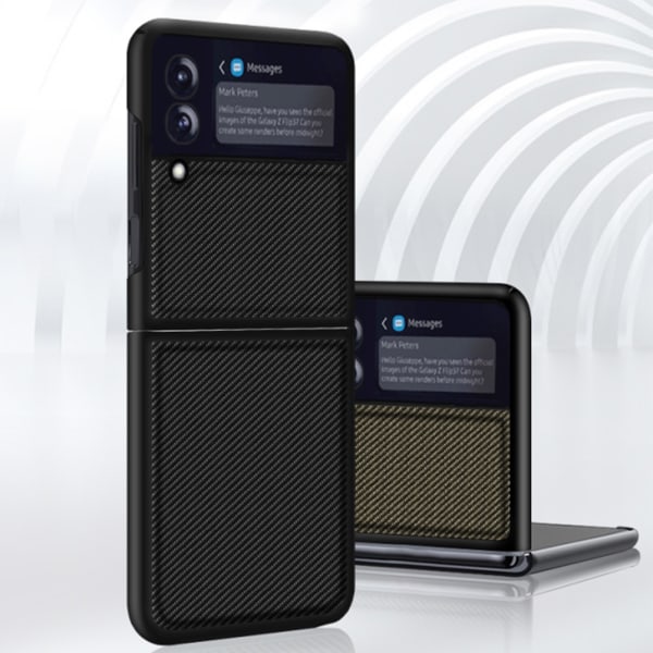 Kolfiberskal för Samsung Z FLIP 3, Anti-fingeravtrycksskydd, All-inclusive vikbart telefonskal