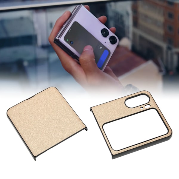 Foldbar skjermtelefondeksel Trendy komfortabelt telefonbeskyttende deksel for Oppo Find N2 Flip Gold