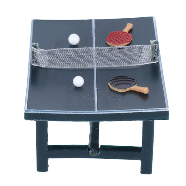 1:12 Dockhus Bordtennisbord Miniatyr Bordtennisracketar Dekorationstillbehör
