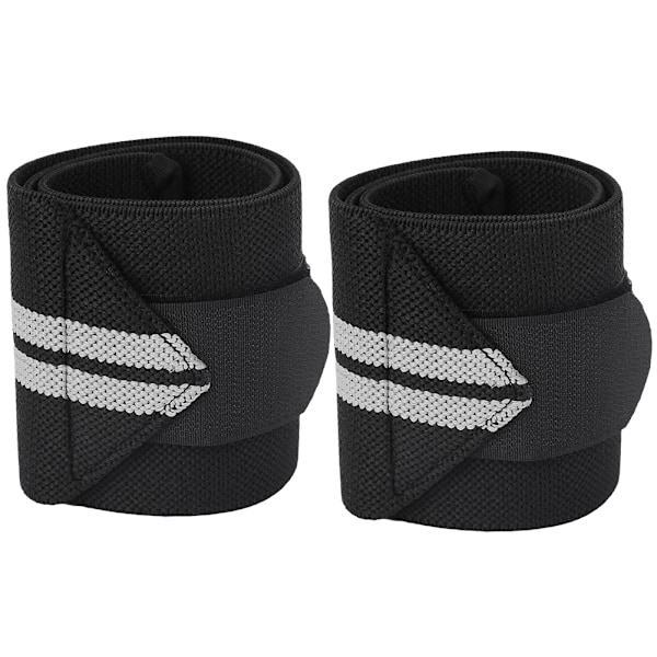 2 Pcs Weight Lifting Wrist Wraps Thumb Support Straps Gym Winding Wrist Brace(black&gray)