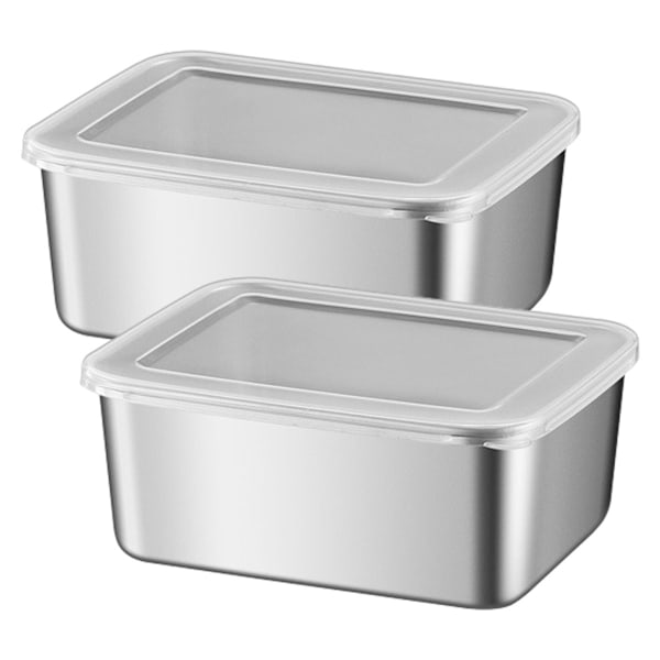 Rustfrie stål matbeholdere, matpakke lunsj Bento-boks, perfekt for kjøkkenfryser og mikrobølgeovn, rektangulær gjenbrukbar