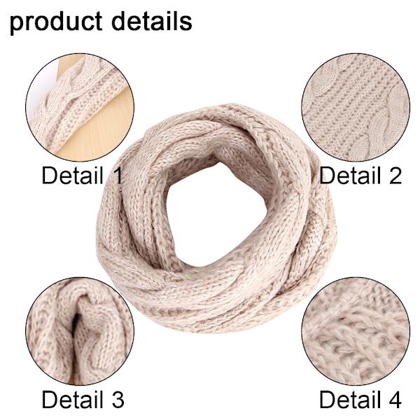 Kvinnors tjocka ribbstickade vinter oändliga cirkelscarf