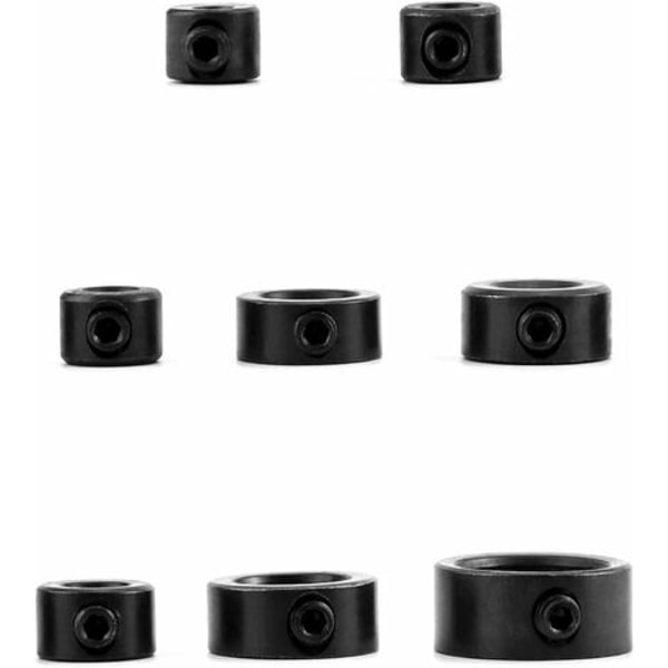 Borrdjupsspärrset, djupspärrar för borr Ø 3/4/5/6/8/10/12/16 mm insexnyckel ingår svart 9 st