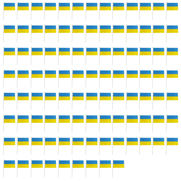 100 kpl Ukrainan kädessä pidettävät liput 21*30cm Ukrainan kansalliset miniliput Juhlat Festivaalit Paraatit Juhlat Koristeet