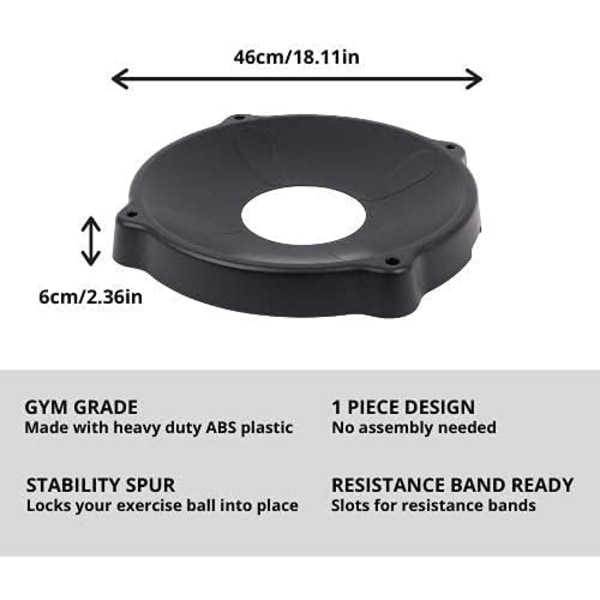 Ergonomisk Yogaboll Stolsbas, Träningsboll Ställ med Motståndsbandskanaler för Mångsidiga Träningspass, Stödjer Aktivt Sittande och Hållning