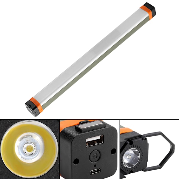 Hög ljusstyrka USB-laddningsbar LED-ficklampa Vattentät tältlampa för