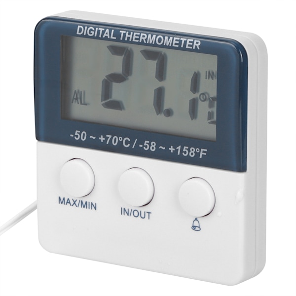 Mini inomhus- och utomhus elektronisk digital larmtermometer temperaturmonitor mätare med sond
