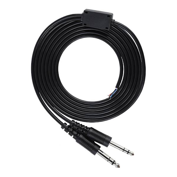 2m/2.2yd DIY-udskiftningskabel til flyvehovedtelefoner, headset, fly 1/4'' dobbelt GA-stik