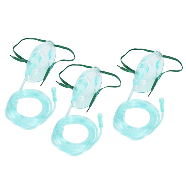 3Set Engångsmjuk Silikon Syrgasslang Mask Set Syretillförsel Utrustning Tillbehör Storlek L