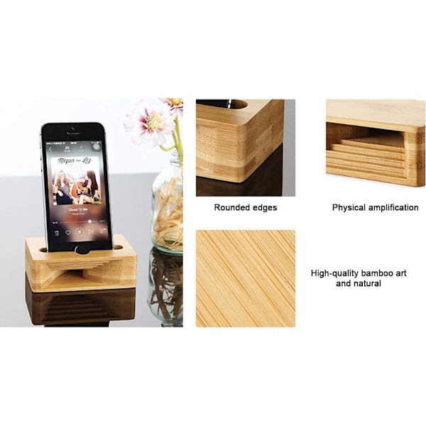 Högtalarförstärkarställ, Miljövänlig Bambu & Trä, Justerbar & Portabel, Eko-resonans för Skrivbord
