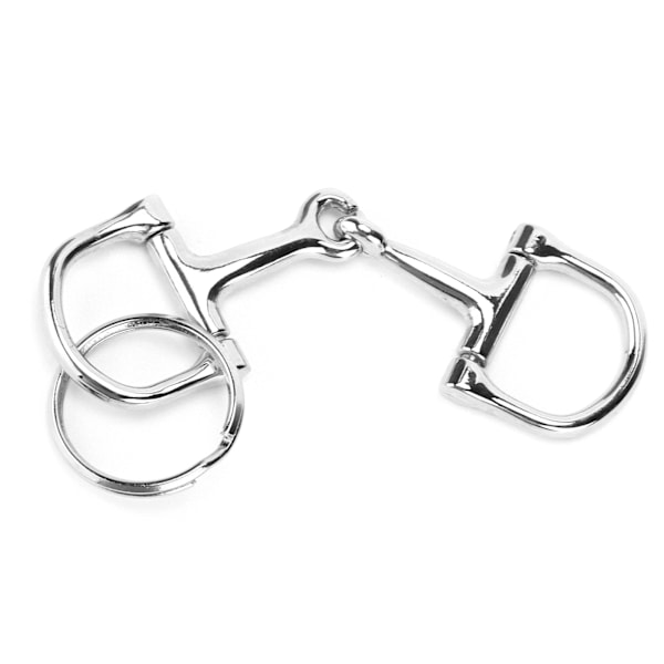 D‑formet snaffel nøkkelring holdbar sølv D‑ring sinklegering hestesnaffel biter nøkkelring