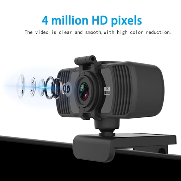 Professionell webbkamera 1080P Full HD, streamingkamera för onlineundervisning och gaming