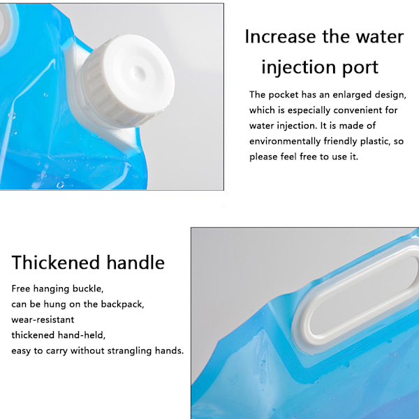 Sammenklappelig vandbeholder, BPA-fri plastikvand 2PCS
