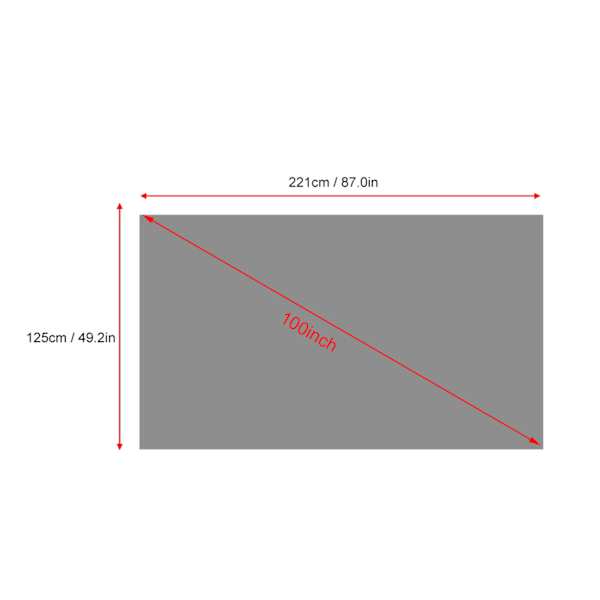 50-120 tuuman 16:9 HD-projektori-näyttö 3D-elokuva Kannettava näyttöverho 221 * 125 cm (100 tuumaa)