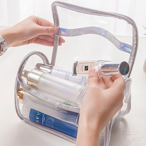 Genomskinlig kosmetikaväska Toalettväska, Genomskinlig reseväska för toalettartiklar, Transparent sminkväska Tote Bag, Väska för män kvinnor