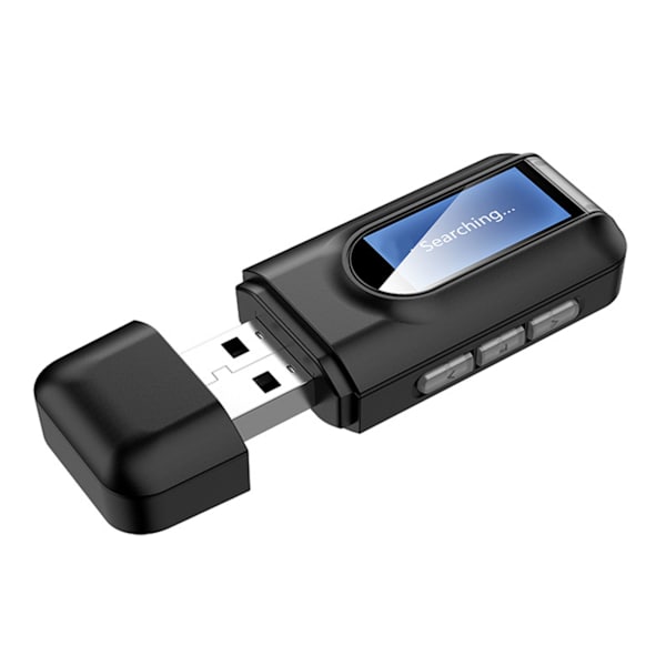 Bluetooth 5.0 -lähetin-vastaanotin, vakaa lähetys, 2-in-1 langaton AUX-sovitin LCD-näytöllä