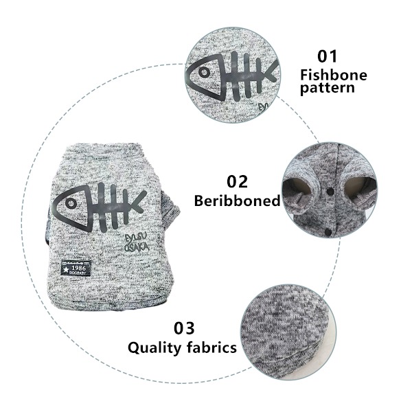 Hundekåbe til små og mellemstore hunde eller katte, kæledyrsjakke til hvalpe,  D