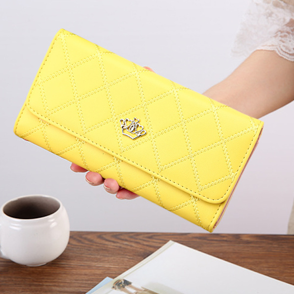 PU läder snygg clutch väska dragkedja krona myntbörs