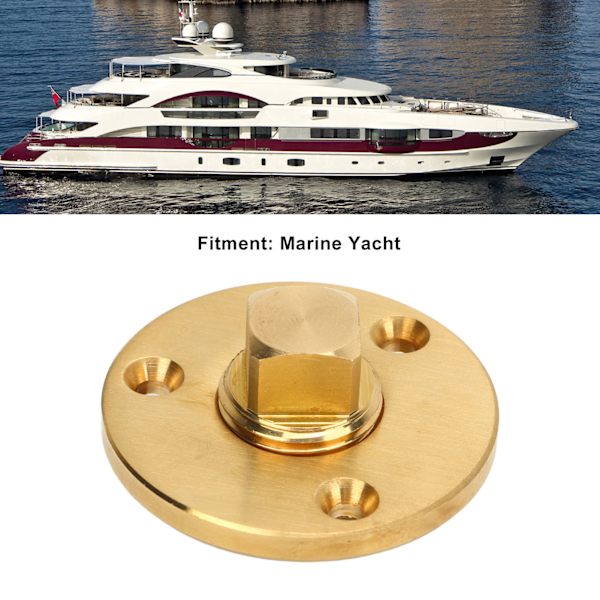 Båt avtappningsplugg 2 tum med mässingsplugg oval marin yachtplugg för 1/2 tum Garboard-rör