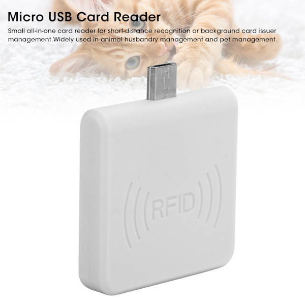 W86 Micro USB Mobiltelefon Kortläsare Bärbar för RFID Mobil ID-läsare för Android Vit