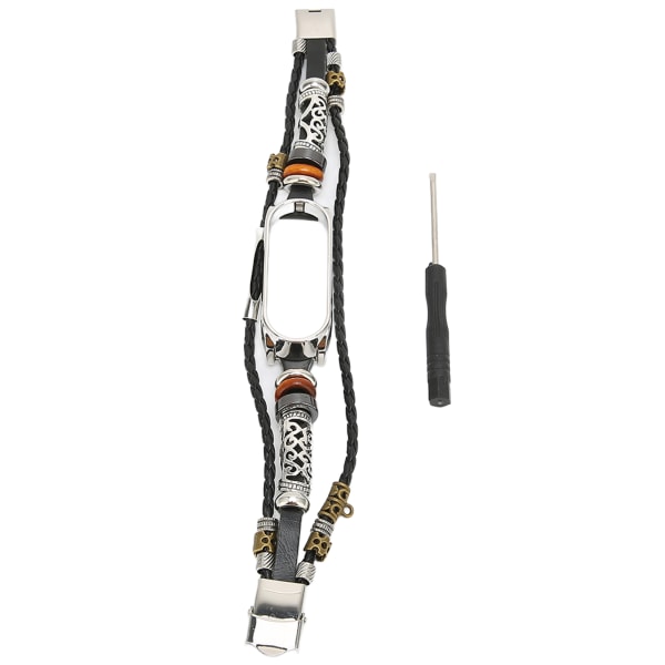 Retro skinnreim for håndleddet til Xiaomi Mi Band 5/6 NFC Mote DIY Oppgrader armbånd