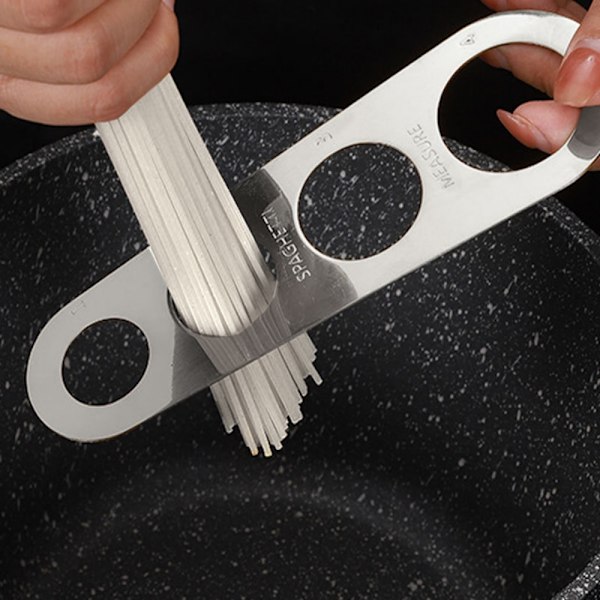Sparar Tid och Pengar Pastamått, Rostfritt Stål Spaghettimått för Exakt Portionskontroll, Rostbeständigt, Inga Rörliga Delar, Kompakt Design