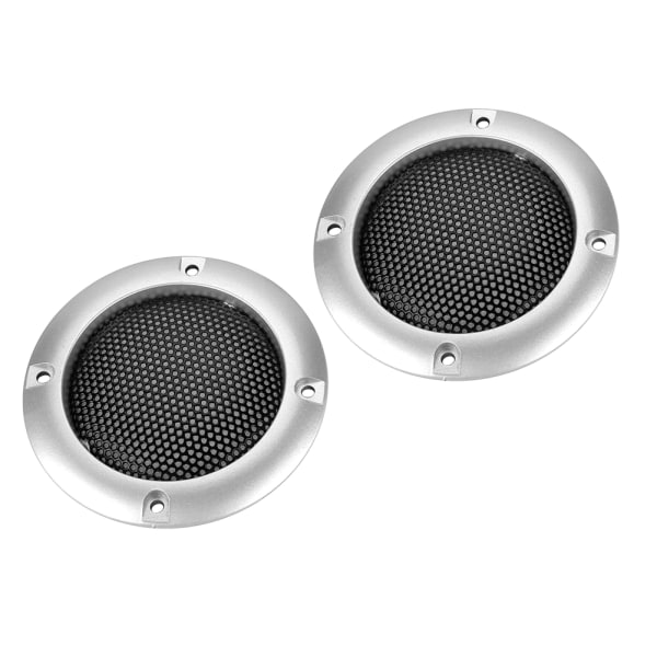 2-tums högtalare dekorativt stålmesh cirkel bilhögtalare skyddsnät (silver)