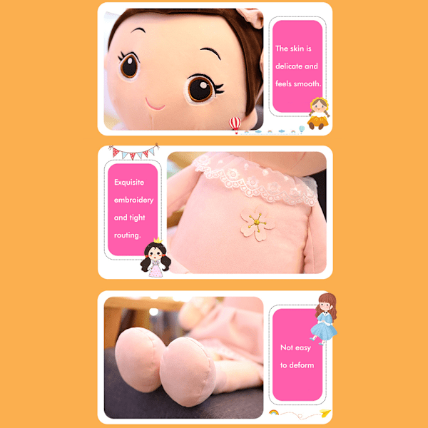 40cm Søte Rag Dolls Utsøkt Rag Doll Toy Jenter Sovende Leke Myk Rag Doll Pude Gaver for Romdekorasjon