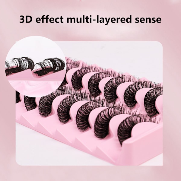 10 par 3D russiske strimpede vipper falske øjenvipper naturligt look korte øjenvipper falske vipper D krøllede vipper