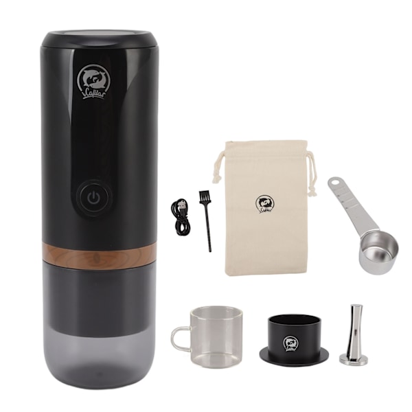 Bærbar kaffemaskine USB-opladning rustfrit stål og glas kapsel kaffemaskine til udendørs hjemmekontor