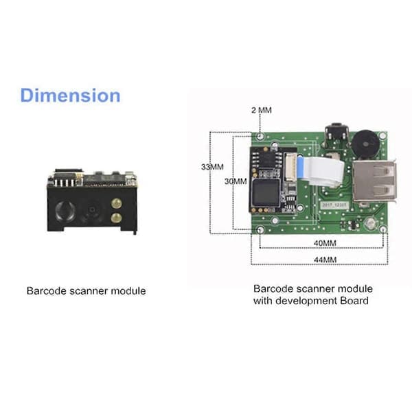 QR-kodescanner PI Kiosk stregkodescannermodul 2D QR-kodelæsermodul RS232-interface stregkodelæser