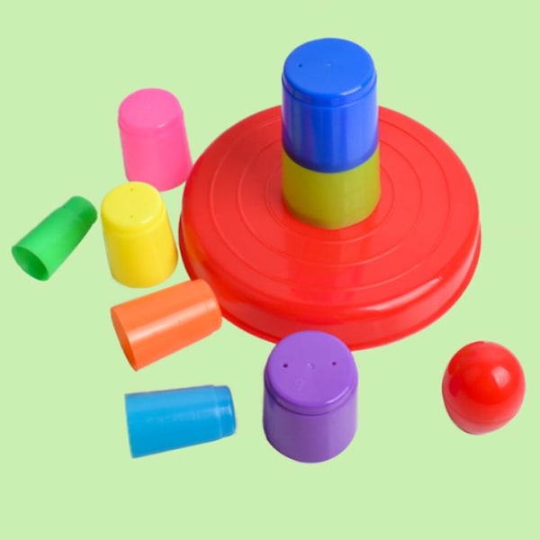 Ringkastspel med reseväska, kraftig plastkonstruktion för hållbar aktiv lek, 8 färgglada delar perfekta för motorisk utveckling