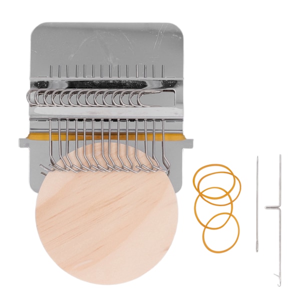 Darning Loom Weave Tool Liten vävstol Kit med 14 krokar 1 nål för hand stickning DIY hantverk