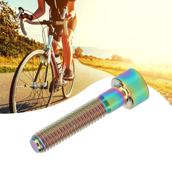 RISK Headset Stem Top Cap Fixing Bolt M6x30mm Column Head Bike Stem Bolt Screw Titanium Alloy til cykelreparation Blændende