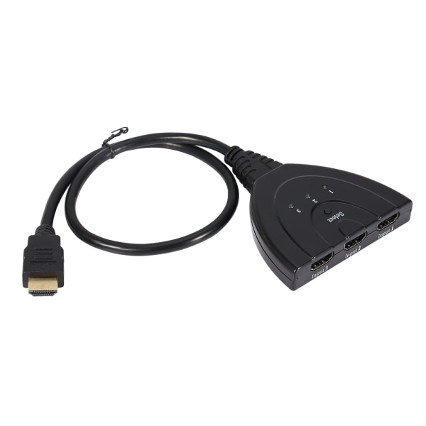 Svart 3-porters HDMI Multi Display Auto Switch Hub Box Splitter 1080P HD TV-adapter