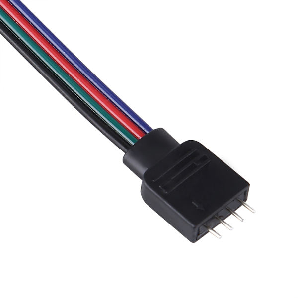 20 stk 4-pin kabelkontaktledninger for 5050/3528/3014 RGB LED-striper 10 cm lengde hann