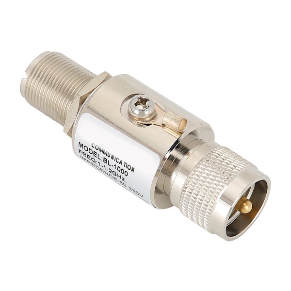 PL259‑M til PL259‑F Antenne Arrestor All Band Arrester Beskyttelse DC‑1200MHz Overspenningsvern