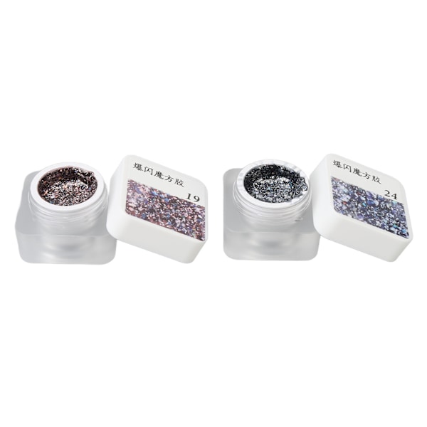 Nagellack lim set 8 färger glitter gnistrande paljetter nagelkonst gel färg för nagelsalong