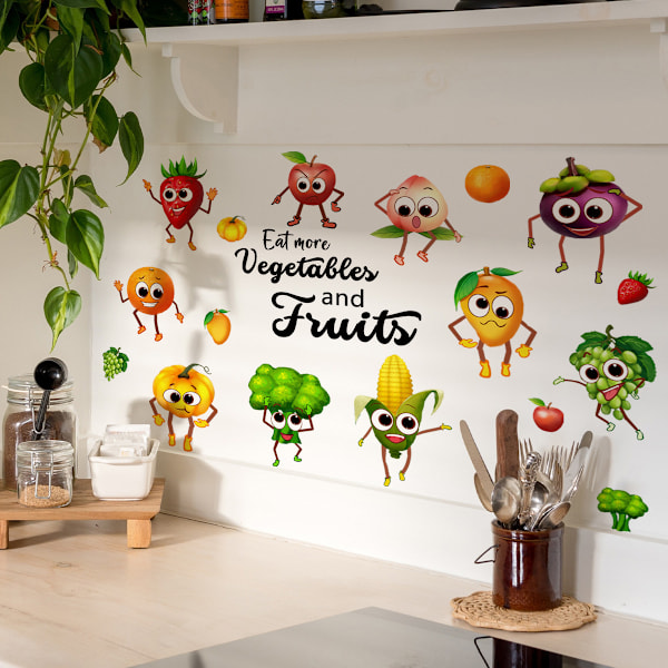 Självhäftande Väggdekor för Kök, Kreativ Design Berikar Konstnärlig Fantasi, Ger en Konstnärlig Touch till Kylskåp och Möbler