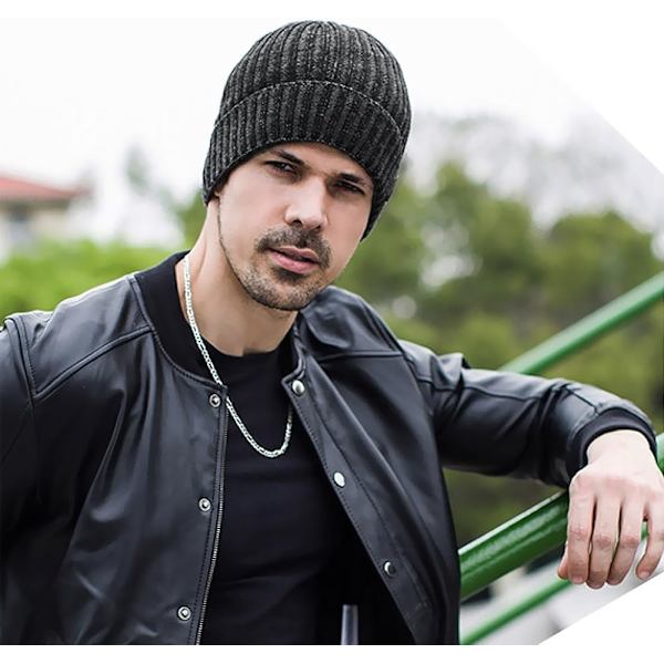 Vinterhatte til mænd Uldstrikkede Slouchy Beanie Hatte Varme Baggy S
