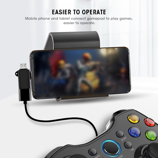 2PCS 2-i-1 USB OTG-adapter med USB 3.0-gränssnitt USB till typ C-adapterkonverter för Android (svart med kedja)