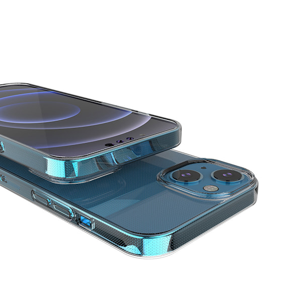 Fingeravtrycksresistent skal för Apple iPhone 13, Klassisk design Transparent skydd med fallskydd av militär kvalitet, Förstärkta luftfickor i hörnen