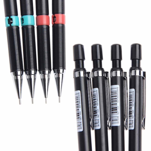 Mekaniskt Pennset, 0.3 0.5 0.7 0.9mm HB Mekanisk Penna Automatisk Penna Stiftpenna Arkitektur Tryckpenna med Suddgummi Pennstift