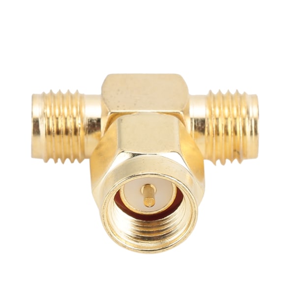 5 stk. Guldbelagt messing 50 Ohm SMA han til dobbelt SMA hun adapter med standard polaritet