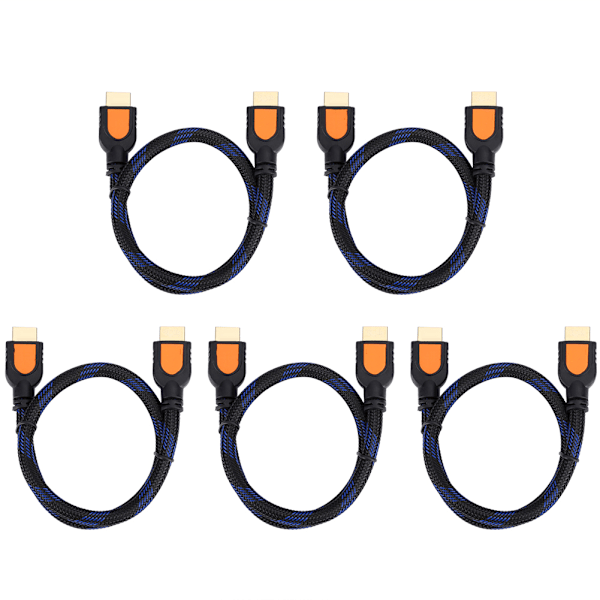 5 stk. 4K / 60Hz HDMI til HDMI 2.0 kabel HDR 3D til bærbar computer / TV / LCD bærbar computer / PS3 / projektor