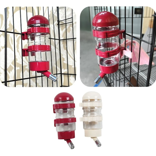 Vattenflaska för husdjur, läckagesäker design med kulor i rostfritt stål för små till mellanstora husdjur, säkert material ABS, BPA-fri automatisk vattendispenser för