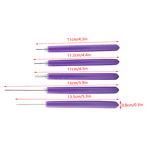 Multifunktion 5 st olika storlekar Quilling Slotted Tools Paper Quilling Tools Kit