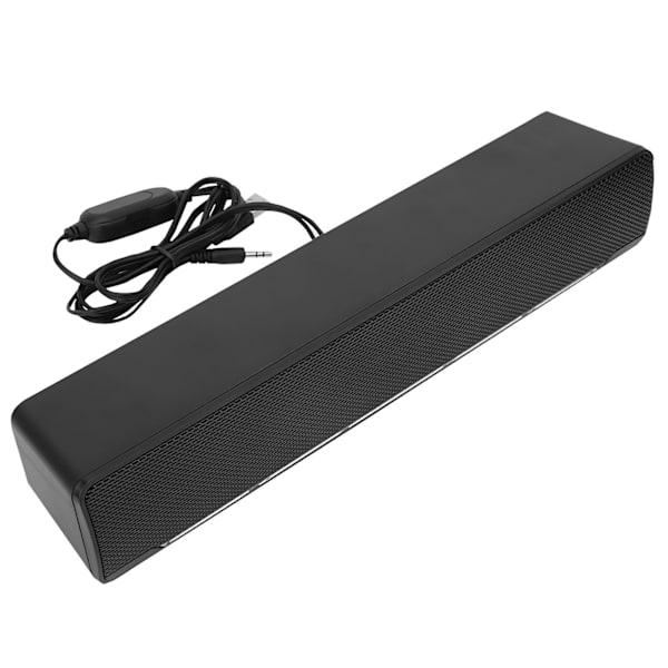 USB-kablet stereolyd-soundbar-musikafspiller bas-surround-lydboks 3,5 mm indgang til pc-mobiltelefoner (sort)